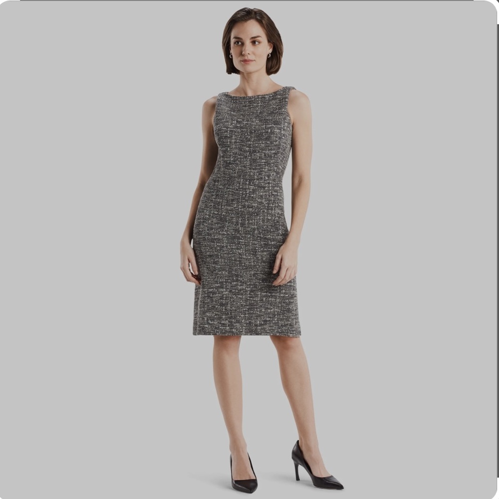 MM Lafleur Lydia dress in grey boucle